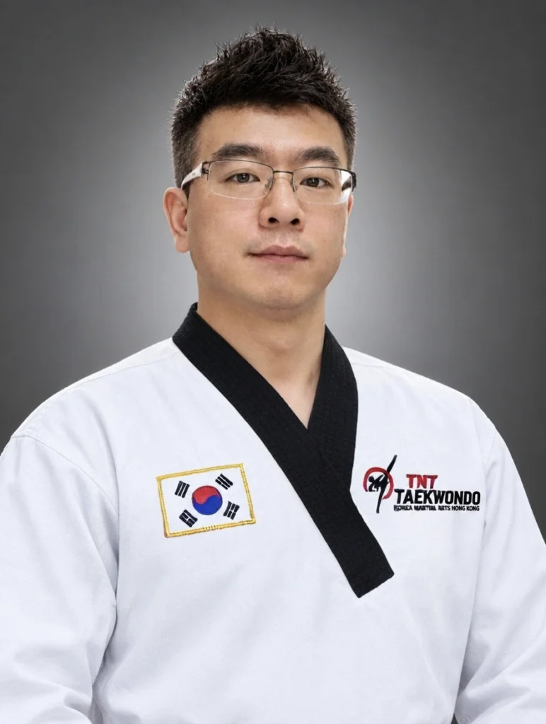 Master Cho, Korean taekwondo master at TNT Taekwondo HK in Wan Chai