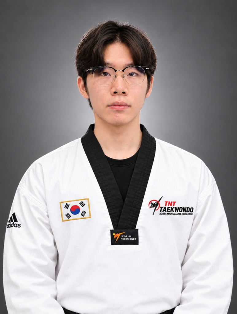 Master Kim, instructor at TNT Taekwondo HK in Wan Chai